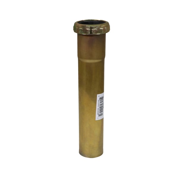 Everflow Slip Joint Extension Tube for Tubular Drain Applications, 20GA Brass 1-1/2"x12" 22412-20 - main